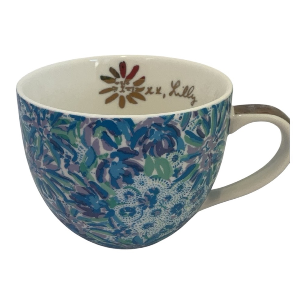Lilly Pulitzer 12 Ounce Blue Ceramic Coffee Mug or Tea Cup